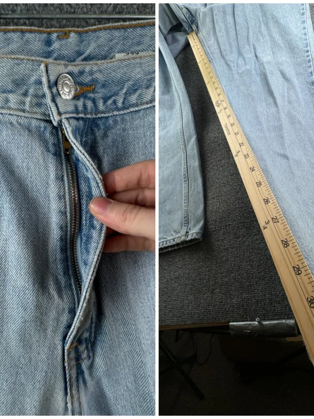 VTG 1999 Levis 550 Sz 18 (36x31.5) Reg L Relaxed Fit Light Wash Denim Jeans *